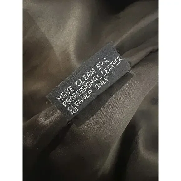 Unik Distressed Brown Leather Braided Moto Motorcycle Jacket Cross Zip Size XS - Picture 15 of 16